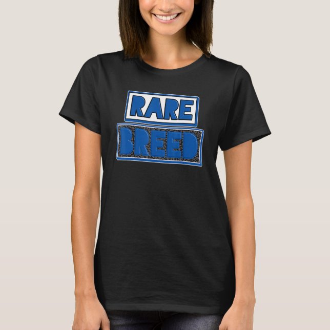 T-shirt Rare Bref Retro Bleu Et Blanc 3s (Devant)