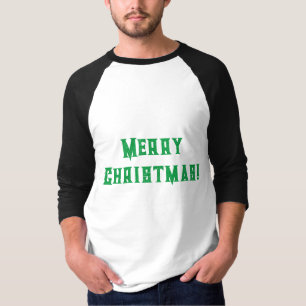 T-shirt ras du cou à manches imprimé texte Joyeux