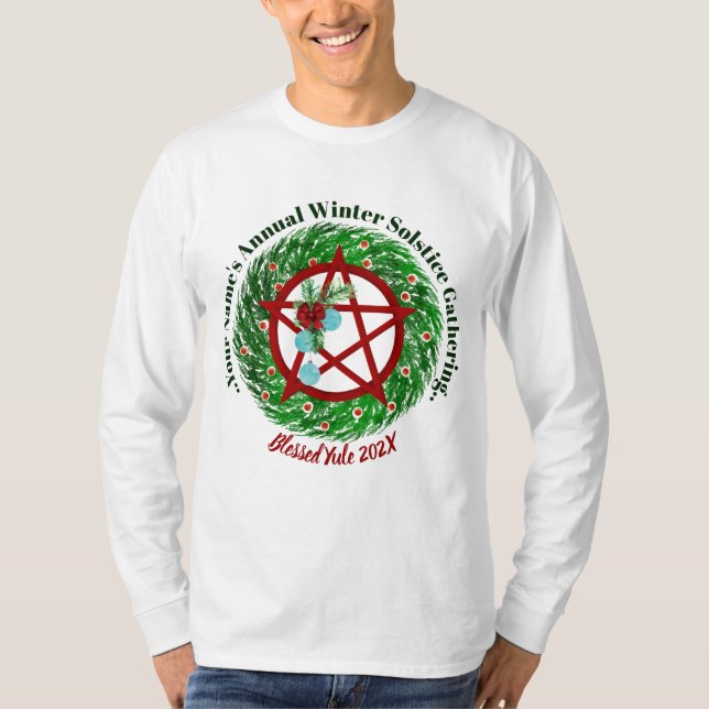 T-shirt Rassemblement de solstice d'hiver Yule Pentacle Wr (Devant)