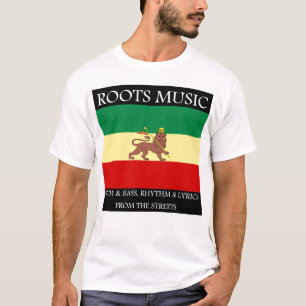 T-shirt Rasta - lion de drapeau de l'Ethiopie de musique