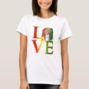 T-shirt Rasta Lion Jamaican Reggae Love