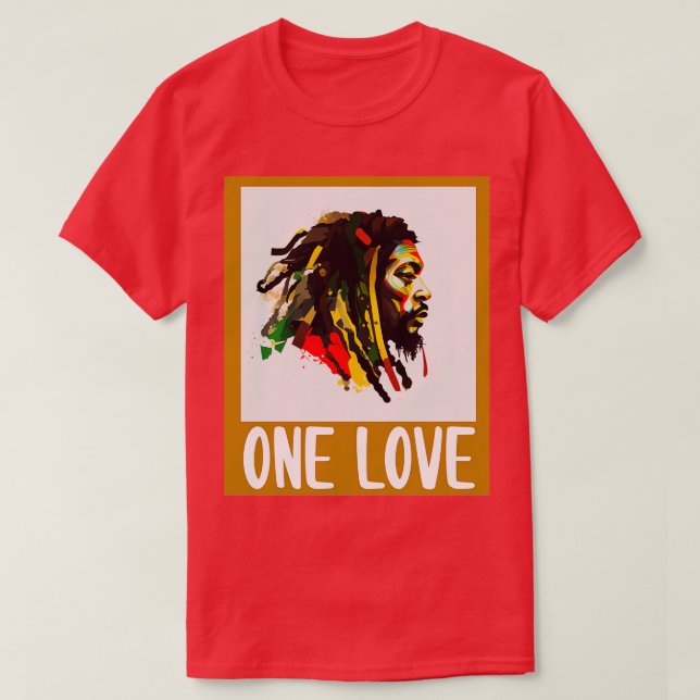 T-shirt Rasta One Love Reggae Rastafari (Design devant)