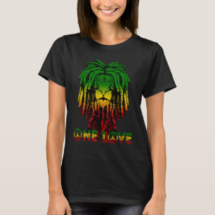 T-shirt Rasta Reggae Etophian Lion De Juda Rastafari Racin