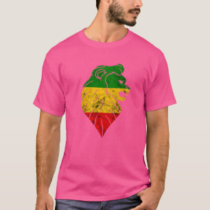 T-shirt Rasta Reggae Lion De Juda Lion Éthiopien Rastafar