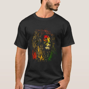 T-shirt Rasta Reggae Lion De Juda Racines Jamaïcaines Rast
