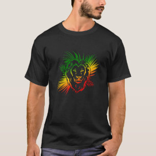 T-shirt Rasta Reggae Lion De Juda Rastafarian Rastafari