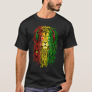 T-shirt Rasta Reggae Lion Sunglass Art Pour Rastafarian