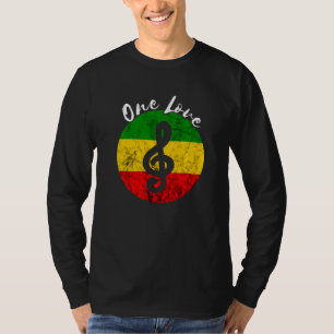 T-shirt Rasta Reggae Rastafari Racines Musique Note One Lo