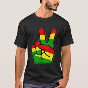 T-shirt Rasta Reggae Victory Colours Art pour Rastafari Lo