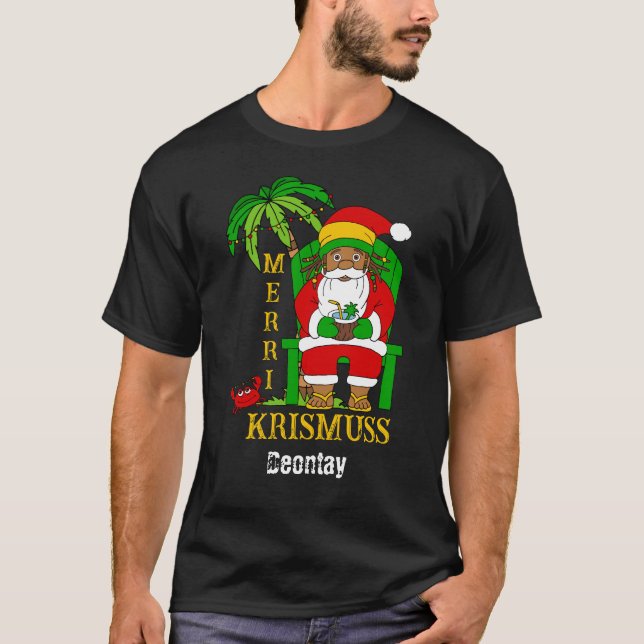 T-shirt Rasta Santa Claus Joyeux Noël (Devant)