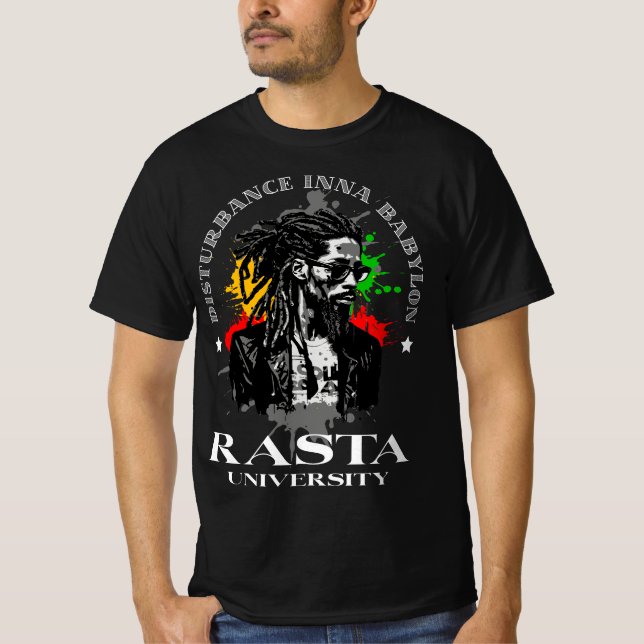 T-shirt Rasta University Disturbance Inna Babylon Reggae (Devant)