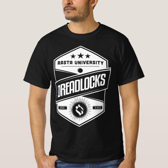 T-shirt Rasta University Dreadlocks Good Vibes Reggae (Devant)