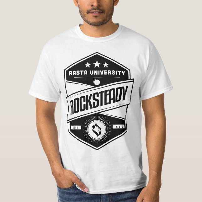 T-shirt Rasta University Rockstable Good Vibes Reggae (Devant)