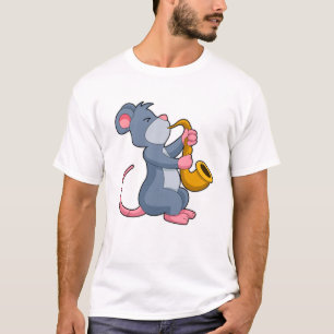 T-shirt Rat à Musique avec Saxophone