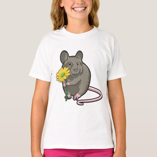 T-shirt Rat avec fleurs jaunes (Devant)