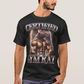 T-shirt Rat de gym certifié drôle style vintage 90 fille