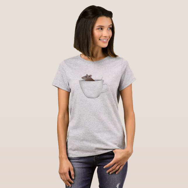 T-shirt Rat de tasse de café (Devant entier)