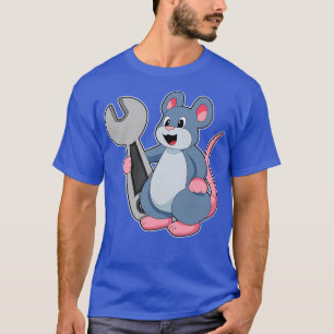 T-shirt Rat en tant que mécanicien avec clé anglaise