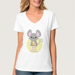 T-shirt Rat Kawaii mauvais et classe mangeant du fromage j
