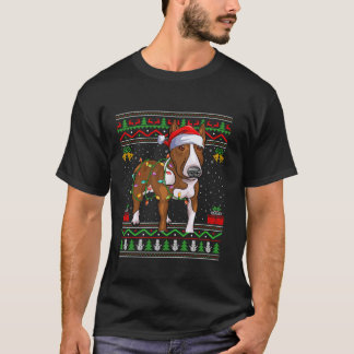 T-shirt Rat Terrier Chien Lumières de Noël Père Noël Ugly