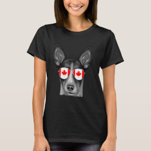 T-shirt Rat Terrier Dog Canada Drapeau lunettes de soleil