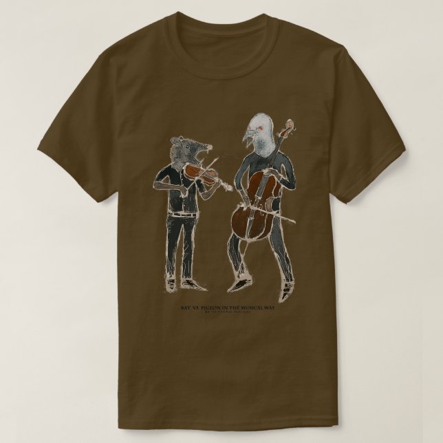 T-shirt Rat vs Pigeon dans la manière musicale (Design devant)