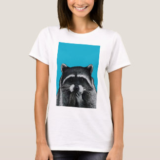 T-shirt Raton laveur affamé sur le bleu