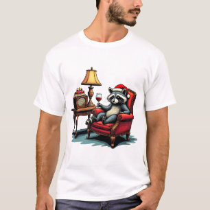 T-shirt Raton laveur assis dans un fauteuil, sirotant du v