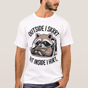 T-shirt Raton laveur au volant mème douleur intérieure