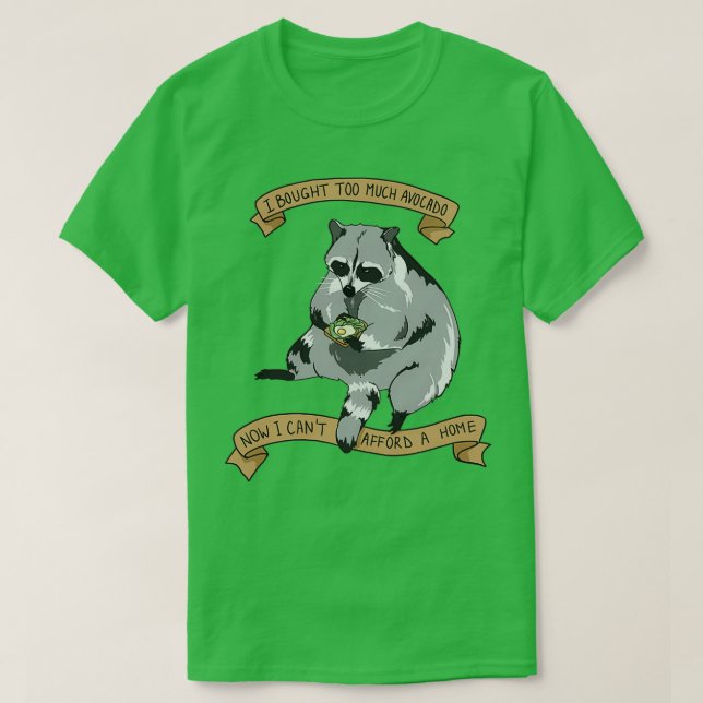 T-shirt Raton laveur Avocado toast (Design devant)