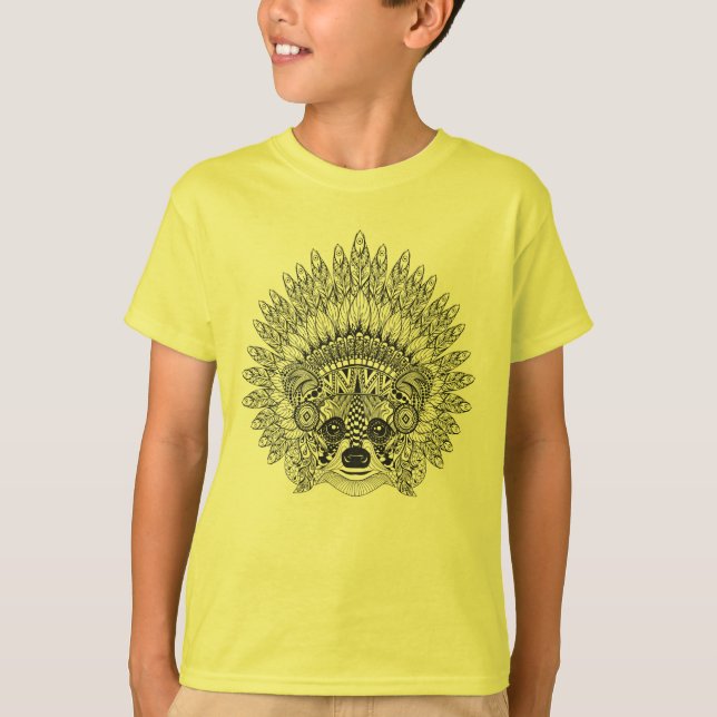 T-shirt Raton laveur dans le griffonnage fait varier le (Devant)