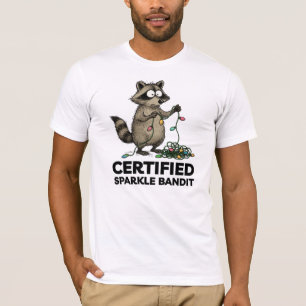 T-shirt Raton laveur de Noël certifié bandit d'étincelles