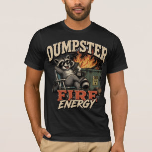T-Shirt Raton Laveur Drôle Énergie Feu Poubelle
