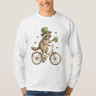T-shirt Raton laveur drôle, jour de la Saint-Patrick Trèfl