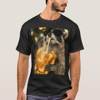 T-shirt Raton laveur drôle mangeant un sandwich grillé