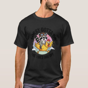 T-shirt Raton laveur drôle montant un poulet désolé faut q
