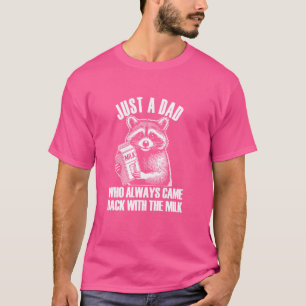 T-shirt Raton laveur drôle pour la fête des pères, Lait dr