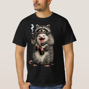 T-shirt Raton laveur fumeur, opossum à la bière meilleurs