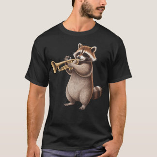 T-shirt Raton laveur jouant de la trompette Bande de tromp