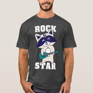 T-shirt Raton laveur Rock Star Guitare Musique Rockin Chan