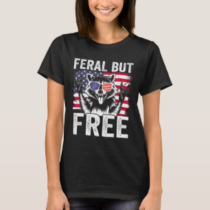 T-shirt Raton laveur sauvage mais libre Drôle du 4 juillet