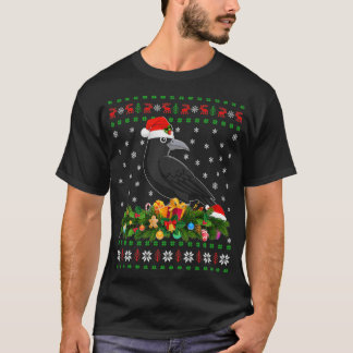 T-shirt Raven Crow Oiseau Amant Noël Chapeau de Noël Vilai