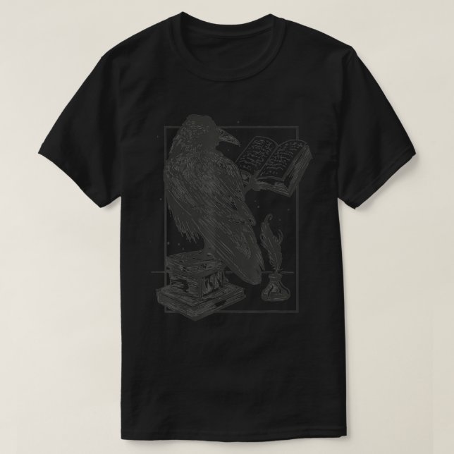 T-shirt Raven Goth Dark Academic Magic Gothic Crow Occult (Design devant)