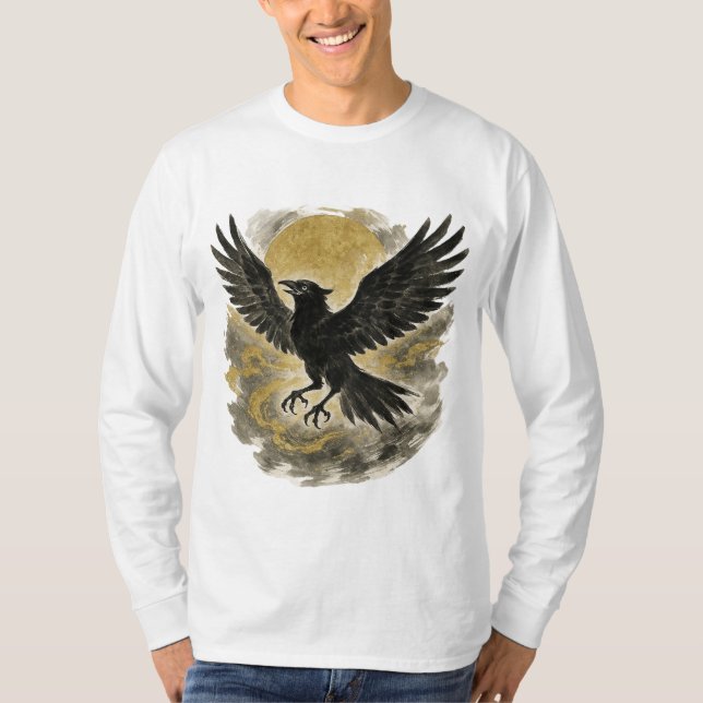 T-shirt 【Raven Moon Long Sleeve T-Shirt】 (Devant)