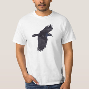 T-shirt Raven noir volant gothique, Haida, faune