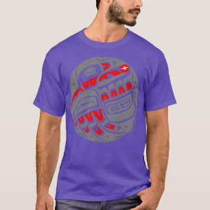 T-shirt Raven Steals Le style Sun Tlingit en gris 