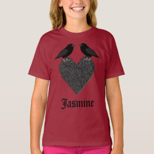 T-shirt Ravens gothiques et Black Heart Custom