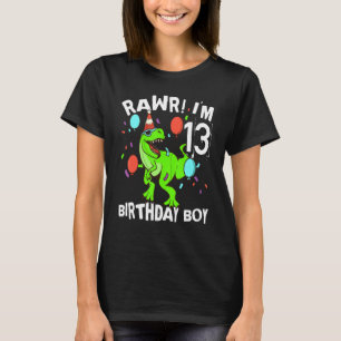 T-shirt Rawr 13e anniversaire garçon Rex Dinosaur Fête à t