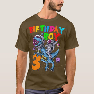 T-shirt Rawr 3 ans Anniversaire Garçon astronaute équitati