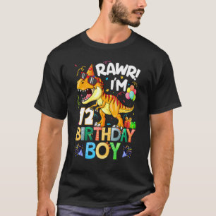 T-shirt Rawr I M 12e anniversaire garçon Dinosaur T Rex 12